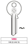 Silca Chiave Ottone Vi8 (G. Vac 0) Viro 20.00 Pz
