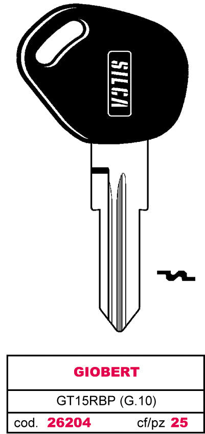 Silca Chiave Per Auto Asc Gt15Rbp (G.Vak 0) Giobert 5.00 Pz
