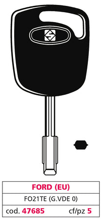 Silca Chiave Per Auto Fo21Te (G. Vde 0) Ford (Eu) 5.00 Pz