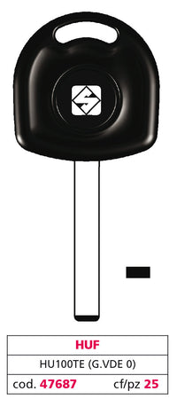 Silca Chiave Per Auto Hu100Te (G. Vde 0) Huf 5.00 Pz