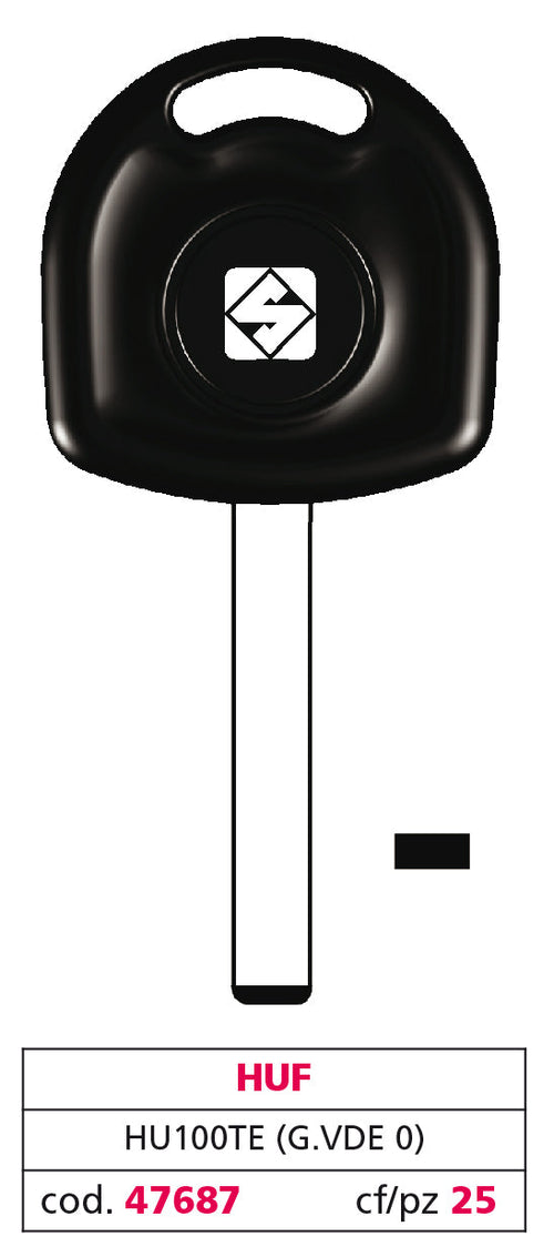 Silca Chiave Per Auto Hu100Te (G. Vde 0) Huf 5.00 Pz