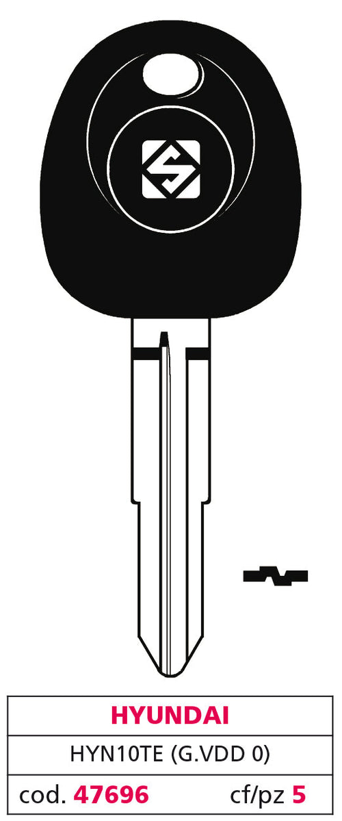 Silca Chiave Per Auto Hyn10Te (G. Vdd 0) Hyundai 5.00 Pz