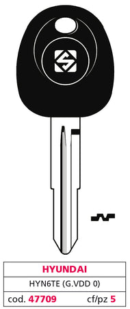 Silca Chiave Per Auto Hyn6Te (G. Vdd 0) Hyundai 5.00 Pz