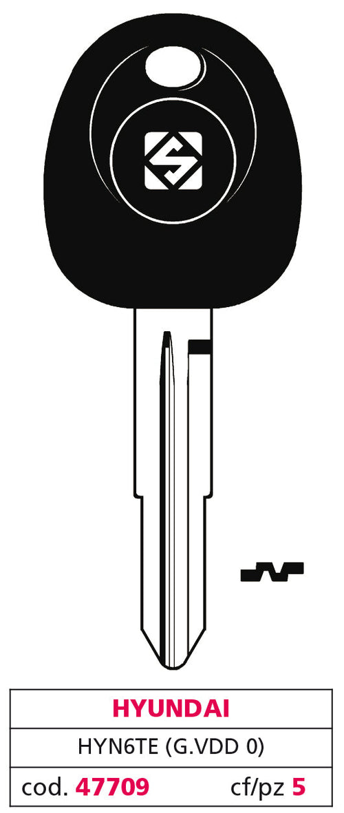 Silca Chiave Per Auto Hyn6Te (G. Vdd 0) Hyundai 5.00 Pz