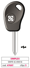 Silca Chiave Per Auto Sx9Te (G. Vdd 0) Simplex 5.00 Pz
