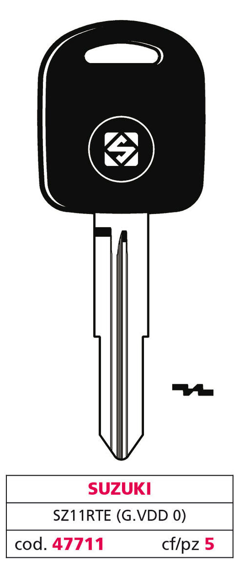 Silca Chiave Per Auto Sz11Rte (G. Vdd 0) Suzuki 5.00 Pz