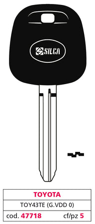 Silca Chiave Per Auto Toy43Te (G. Vdd 0) Toyota 5.00 Pz