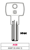Silca Chiave Punzonata Ottone Agb7 (G. Vag 1) Agb 5.00 Pz