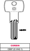 Silca Chiave Punzonata Ottone Cb97 (G.Vag 1) Corbin 10.00 Pz