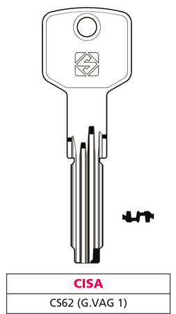 Silca Chiave Punzonata Ottone Cs62 (G. Vag 1) Cisa 10.00 Pz