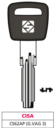 Silca Chiave Punzonata Ottone Cs62Ap (G. Vag 3) Cisa 5.00 Pz