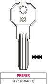 Silca Chiave Punzonata Ottone Pf20 (G. Vag 2) Prefer 5.00 Pz