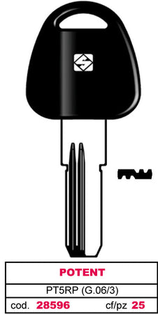 Silca Chiave Punzonata Ottone Pt5Rp (G.Vag 3) Potent 5.00 Pz