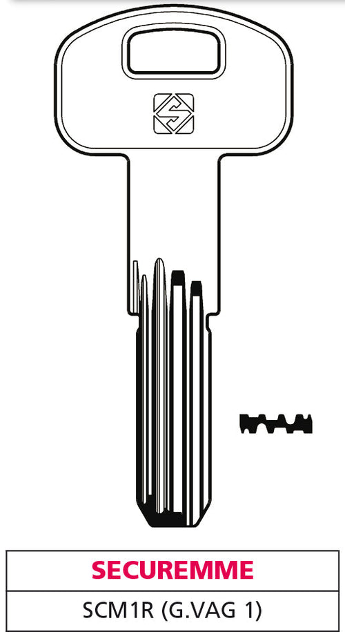 Silca Chiave Punzonata Ottone Scm1R (G. Vag 1) Securemme 10.00 Pz