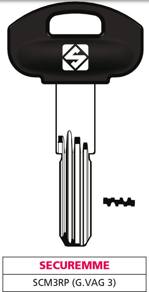 Silca Chiave Punzonata Ottone Scm3Rp (G. Vag 3) Securemme 5.00 Pz