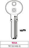 Silca Chiave Punzonata Ottone Te7 (G. Vag 2) Tesa 5.00 Pz