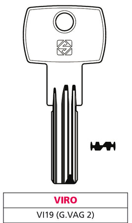 Silca Chiave Punzonata Ottone Vi19 (G. Vag 2) Viro 5.00 Pz