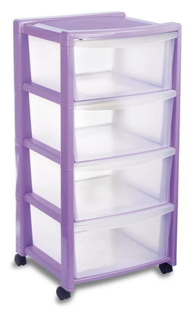 Stefanplast Cassettiera 4 Piani Silver Cm. 40X40X80 H