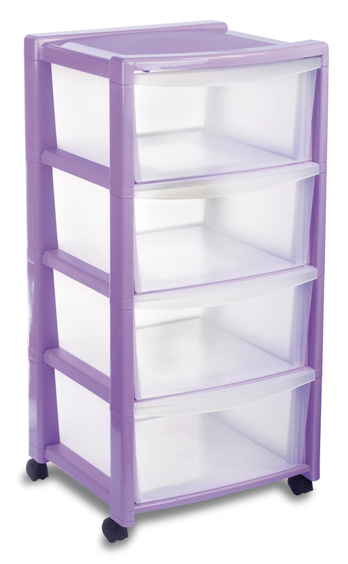 Stefanplast Cassettiera 4 Piani Silver Cm. 40X40X80 H