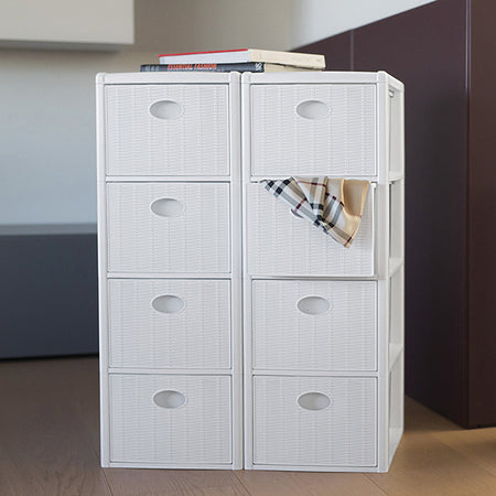 Stefanplast Cassettiera Elegance 4 Cassetti - Cm. 40X40X80 H Col. Bianco