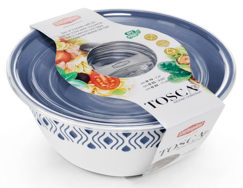 Stefanplast Ciotola Tosca Set 3 Pezzi Bianco/Blu Palace