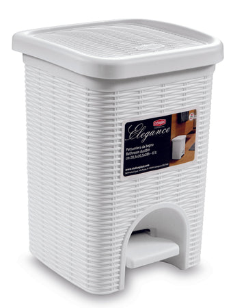Stefanplast Pattumiera Bagno Elegance Lt. 6-Cm. 20,5X20,5X28 H Col. Bianco