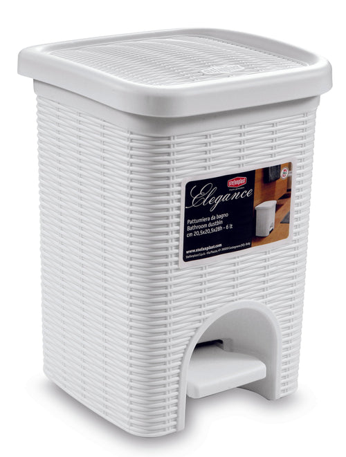 Stefanplast Pattumiera Bagno Elegance Lt. 6-Cm. 20,5X20,5X28 H Col. Tortora