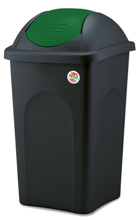 Stefanplast Pattumiera Basculante Multipat Lt. 60 - Cm. 39X39X68 H Col. Nero/Verde