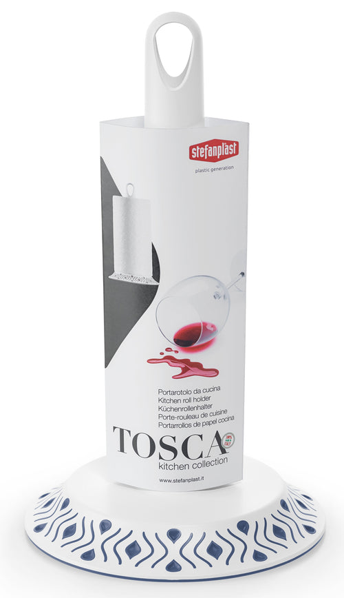 Stefanplast Portarotolo Da Cucina Tosca Bianco/Blu Palace