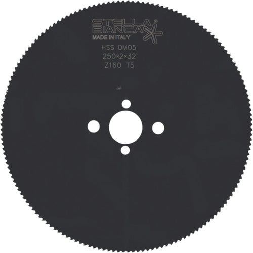 Stella Bianca Disco Hss T6-Pieno Per Taglio Ferro Ø Mm. 250 Spess. 2,0 Mm.