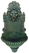 Tata Linda Fontana In Ghisa Leone Antichizzata Con Rubinetto Col. Verde