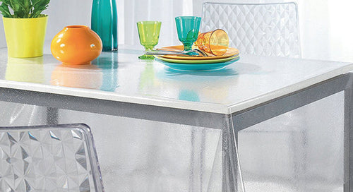 Tovagliato In Pvc Crystal Trasparente 0,10 Rotolo Cm.140 (H) X 50 Mt (L)