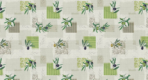 Tovagliato In Pvc Fantastik Olive 1161-1 Rotolo Cm.140 (H) X 20 Mt (L)