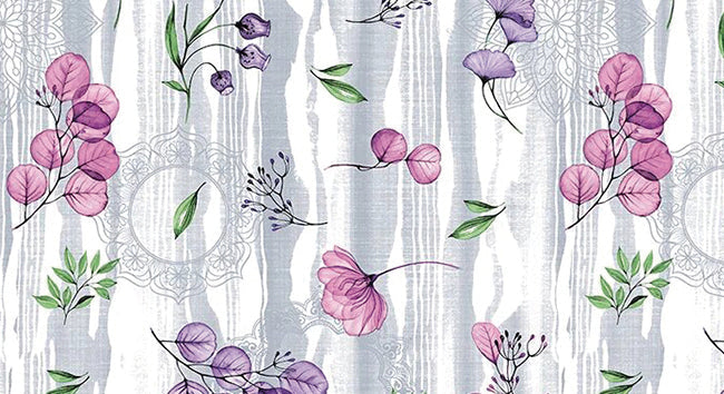 Tovagliato In Pvc Fantastik Fiori 1167-2 Rotolo Cm.140 (H) X 20 Mt (L)
