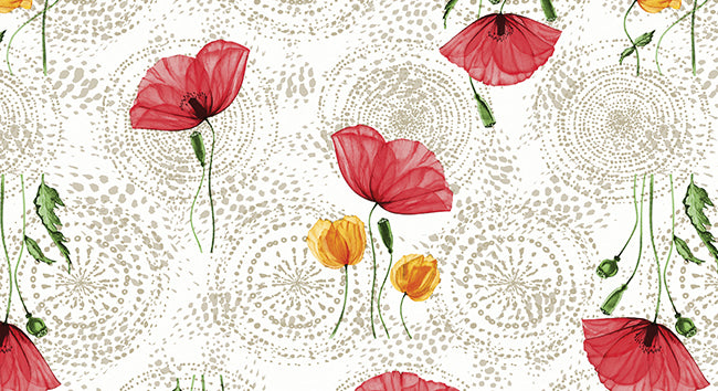 Tovagliato In Pvc Fantastik Fiori 1226-1 Rotolo Cm.140 (H) X 20 Mt (L)
