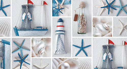 Tovagliato In Pvc Fantastik Faro Mare 708-1 Rotolo Cm.140 (H) X 20 Mt (L)