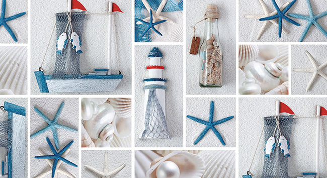 Tovagliato In Pvc Fantastik Faro Mare 708-1 Rotolo Cm.140 (H) X 20 Mt (L)