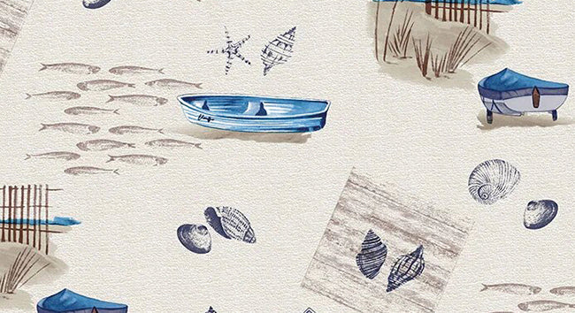 Tovagliato In Pvc Fantastik Mare Marina C132-1 Rotolo Cm.140 (H) X 20 Mt (L)