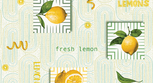 Tovagliato In Pvc Fantastik Limoni C145-1 Rotolo Cm.140 (H) X 20 Mt (L)