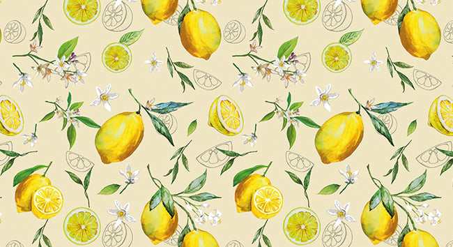 Tovagliato In Pvc Fantastik Limoni C96-1 Rotolo Cm.140 (H) X 20 Mt (L)