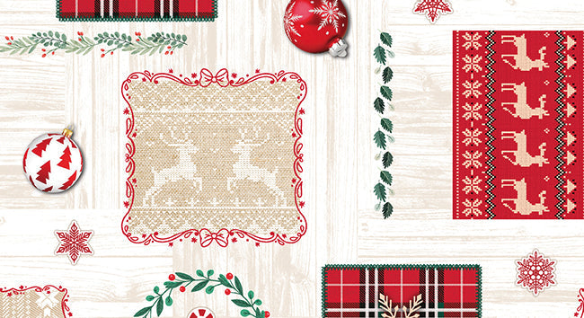 Tovagliato In Pvc Fantastik Linea Natalizia 1204-1 Rotolo Cm.140 (H) X 20 Mt (L)