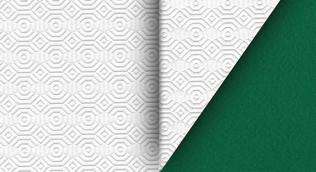 Tovagliato In Pvc Mollettone Bianco/Verde Rotolo Cm.140 (H) X 20 Mt (L)