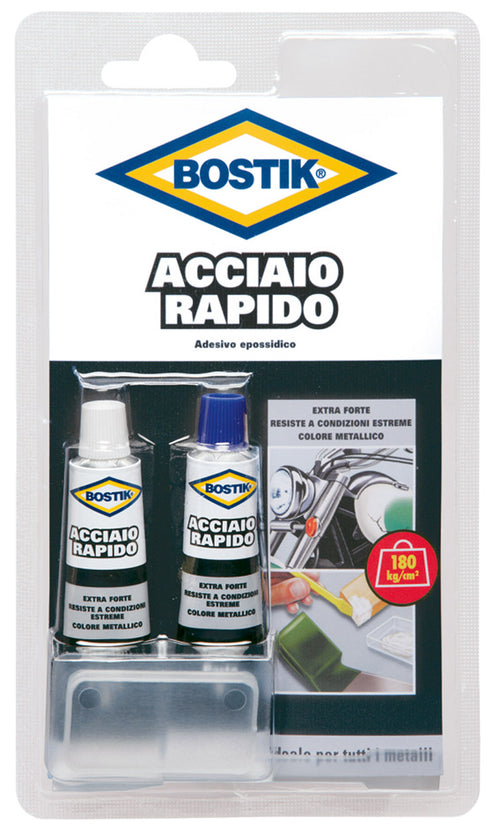 Uhu Bison Colla Bostik Acciaio Rapido Blister Ml. 30 (2 Tub. Ml. 15) 12.00 Pz