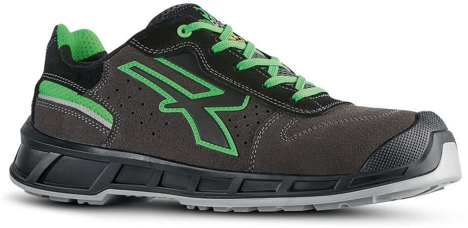 U-Power Scarpe Antinfortunistica Basse S1Ps Fo Sr Redsmart Taylor S Esd Col.Grigio/Verde Mis.45