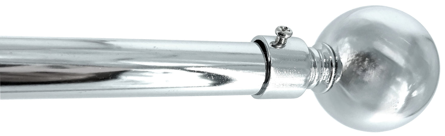 Utilia Bastone Per Tende Globo Estensibile Cm. 71÷122 Col. Acciaio
