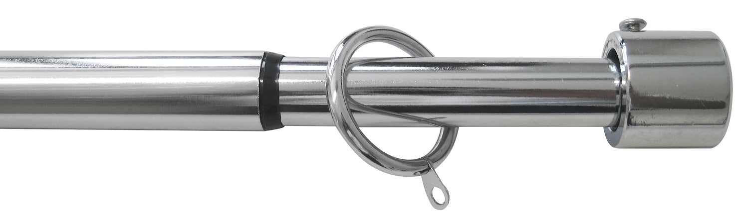 Utilia Bastone Per Tende New York Estensibile Cm. 120÷215 Col. Acciaio