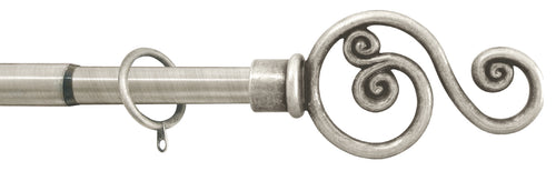 Utilia Bastone Per Tende Violino Estensibile Cm. 120÷215 Col. Argento