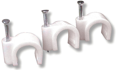 Utilia Graffetta Fissacavi Con Chiodo Col. Bianco Mm. 6-7 100 Pz.