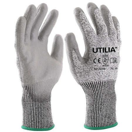 Utilia Guanti Antitaglio In Nylon/Poliuretano Col. Grigio Tg. 8 12.00 Paia