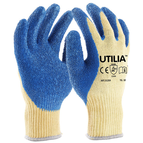 Utilia Guanti In Lattice/Cotone Col. Blu Tg.10 12.00 Paia